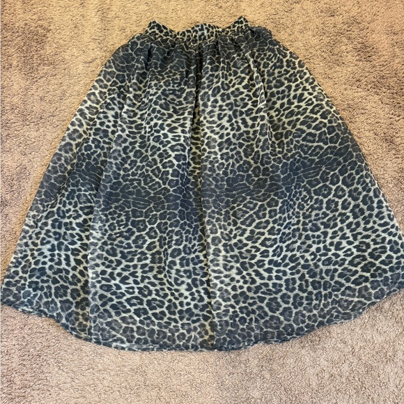 Compagnie Internationale Express Animal Print Chiffon Tulle Maxi Skirt Midi M - Picture 1 of 7